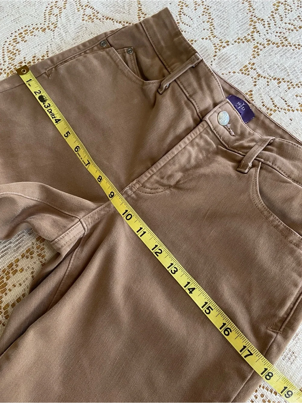 NYDJ Mid Rise LEGGING Stretch Jeans in Camel Brush Demin Size 2 - Picture 6 of 14